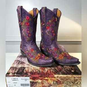 Old Gringo Jasmine 10” Boots, Violet, 7.5